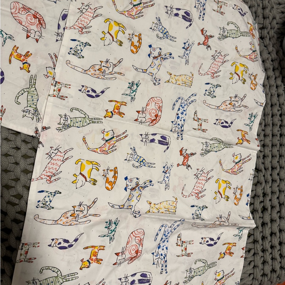 Garnet Hill Cat and Dog Print Pillowcase